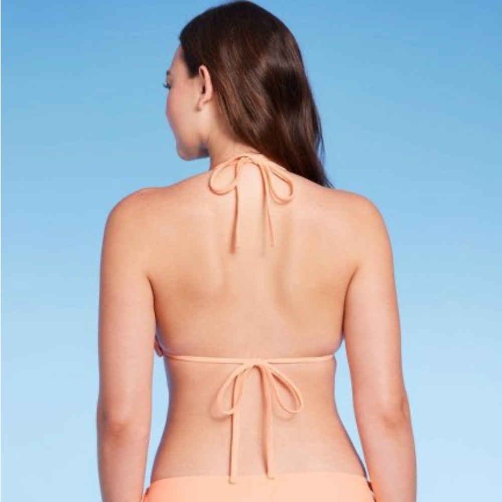 NWT WILD FABLE WOMENS BIKINI TOP PEACH CROCHET - Picture 4 of 8